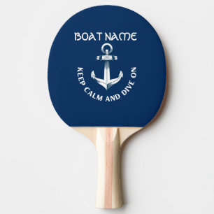 Bleib ruhig und tauche weiter, Anker Marineblau Tischtennis Schläger