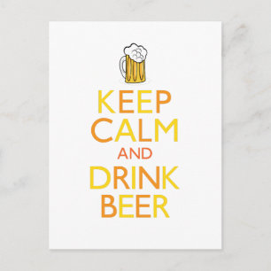 Bleib ruhig und trinke Bier Postkarte
