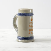 Bleib ruhig und trinke ein Bier Bierglas (Vorderseite Links)