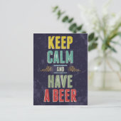 Bleib ruhig und trinke ein Bier Postkarte (Stehend Vorderseite)