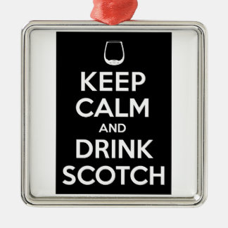 Bleib ruhig und trinke Scotch Silbernes Ornament