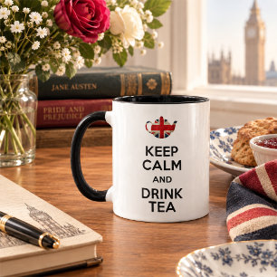 Bleib ruhig und trinke Tee Tasse