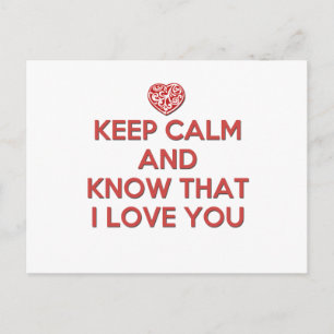 Bleib ruhig und wisse, dass ich dich liebe postkarte