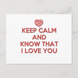 Bleib ruhig und wisse, dass ich dich liebe postkarte