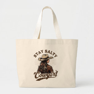 Bleib Salty Cowgirl-Tasche Western Retro-Tasche Jumbo Stoffbeutel
