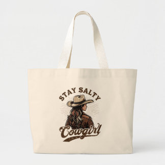 Bleib Salty Cowgirl-Tasche | Western Retro-Tasche Jumbo Stoffbeutel