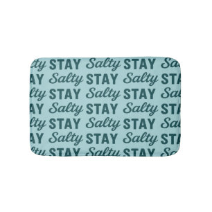 Bleib Salz Küsten Teal Blau Grafik Druck Strand Badematte