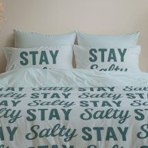 Bleib salzig | Reversibles Küsten-Teal-Surf-Grafik
