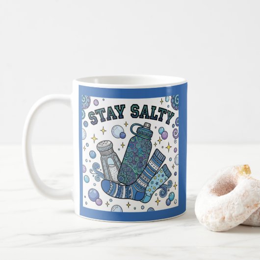 Bleib Salzige Dysautonomie/POTS Personalisierte Ta Kaffeetasse (Mit Donut)