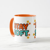 Bleib sanft - Blumige Tasse (Vorderseite Links)