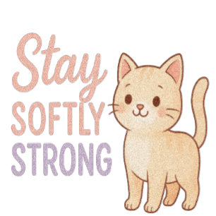 Bleib sanft stark Pastell-Katz-Shirt für Mädchen T-Shirt