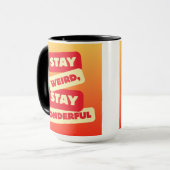 Bleib seltsam, Bleib wunderbar Tasse (Vorderseite Links)