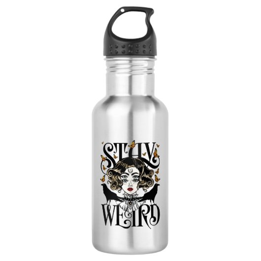 Bleib seltsam edelstahlflasche (Vorderseite)