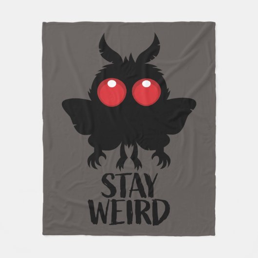 Bleib seltsam, gruselig, süß Mothman Kryptid Fleecedecke (Vorderseite)