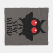 Bleib seltsam, gruselig, süß Mothman Kryptid Fleecedecke (Vorderseite (Horizontal))
