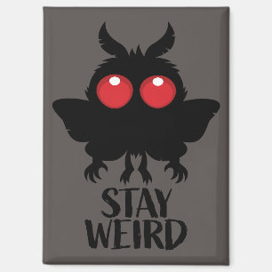 Bleib seltsam, gruselig, süß Mothman Kryptid Magnet