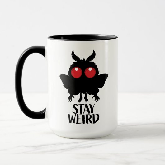 Bleib seltsam, gruselig, süß Mothman Kryptid Tasse (Links)