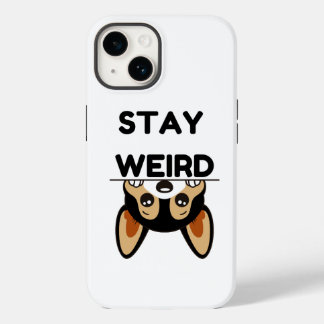 Bleib seltsam lustiger Boston Terrier Cartoon Hund Case-Mate iPhone 14 Hülle