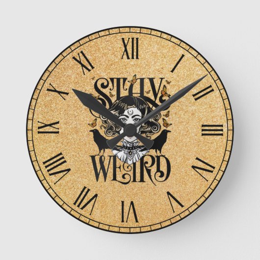 Bleib seltsam runde wanduhr (Vorderseite)