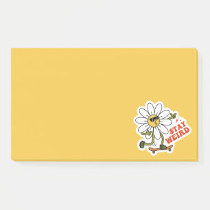 Bleib seltsam Skateboarding Gänseblümchen Post-it Klebezettel