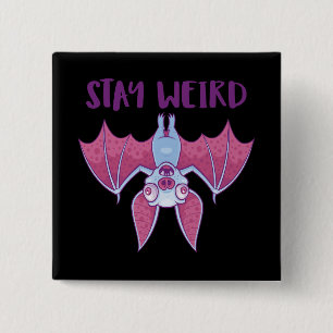 Bleib seltsam skurriler Albino-Vampir-Fledermaus-C Button