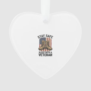 Bleib sicher, schlafe mit einem Veteranen Vintage- Ornament