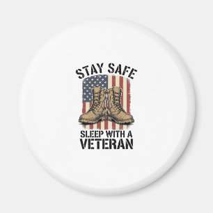 Bleib sicher schlafen mit einem Veteranen Vintage Magnet