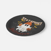 Bleib Spuky Geist Halloween Pappteller (Schrägansicht)