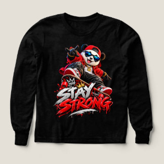 Bleib Stark Cooler Panda Skateboarder Grafik Sweat