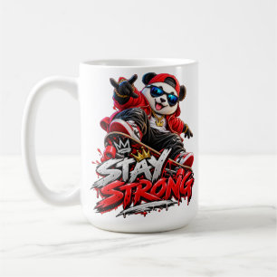 Bleib Stark Cooler Panda Skateboarder Kaffeetasse