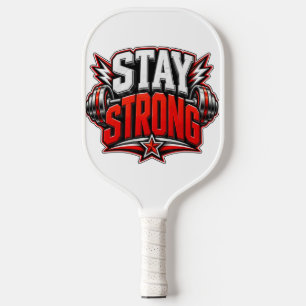 Bleib Stark Fitness Motivation Gym Workout Design Pickleball Schläger