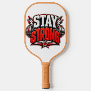 Bleib Stark Fitness Motivation Gym Workout Design Pickleball Schläger