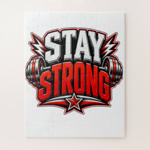 Bleib Stark Fitness Motivation Gym Workout Design Puzzle