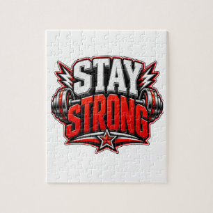 Bleib Stark Fitness Motivation Gym Workout Design Puzzle