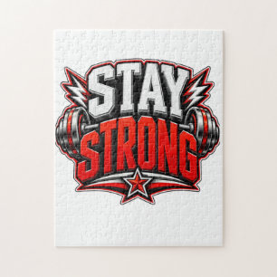 Bleib Stark Fitness Motivation Gym Workout Design Puzzle
