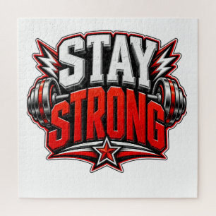 Bleib Stark Fitness Motivation Gym Workout Design Puzzle