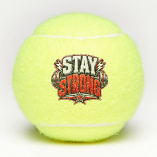 Bleib Stark Fitness Motivation Gym Workout Design Tennisbälle