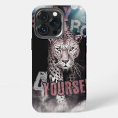Bleib stark Leopard iPhone Hülle (Hinten)