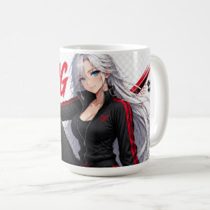 Bleib Stark Silberhaar Anime Mädchen Kaffeetasse