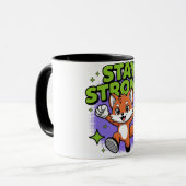 Bleib Starkes Positives Cartoon-Design Tasse (Vorderseite Links)
