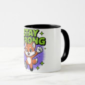 Bleib Starkes Positives Cartoon-Design Tasse (VorderseiteRechts)