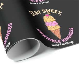 Bleib Süß Streusel Freundlichkeit Retro Eis Herz Geschenkpapier