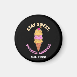 Bleib Süß Streusel Freundlichkeit Retro Eis Herz Magnet