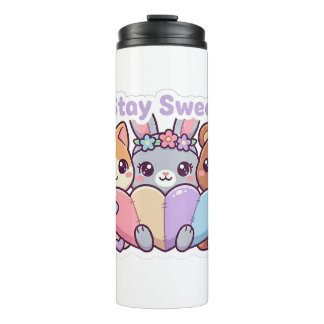 Bleib süße Kawaii-Tiere Pastell-Reisebecher Thermosbecher