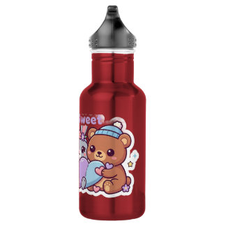 Bleib süße Kawaii-Tierfreunde Pastell-Wasserflasch Edelstahlflasche