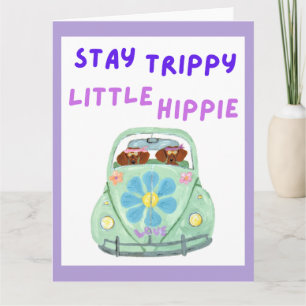 Bleib trippy, kleine Hippie-Dachshunde im Auto Karte