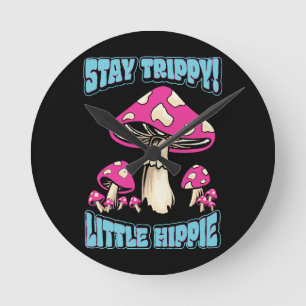 Bleib trippy! Kleiner Hippie Runde Wanduhr