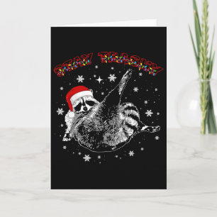 Bleib versauter Weihnachten Waschbär Xmas Müll-Pan Karte