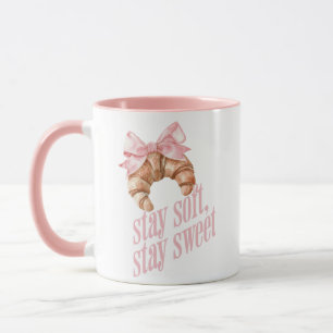 Bleib weich, bleib süß Croissant-Schleife Tasse