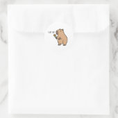 Bleib weich Capybara Illustration Tier Runder Aufkleber (Tasche)